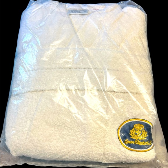 Thick 100% Cotton Terry Spa Robe - Queen Elizabeth 2 Cruise lineone sizeNEW